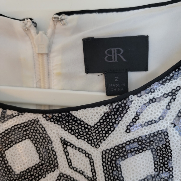 BR BANANA REPUBLIC FULLY SEQUINED GEOMETRIC PATTERN NYE DRESS SIZE 2 - Picture 4 of 11